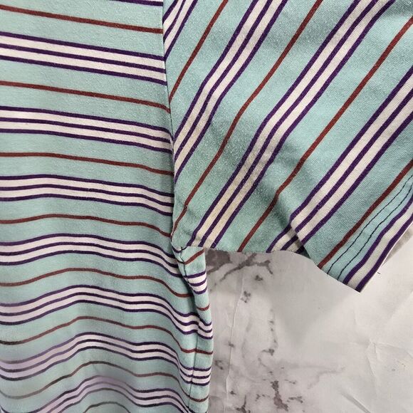 Teddy Fresh T Shirt Mens Large Blue Purple Short Sleeve Crew Striped Ringer - Picture 13 of 14